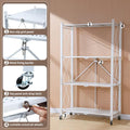 5-tier foldable metal rack with wheels