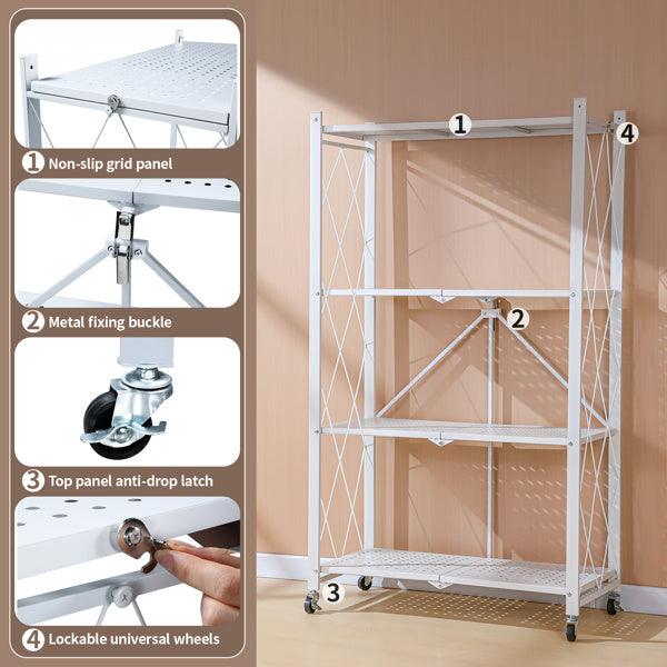 5-tier foldable metal rack with wheels