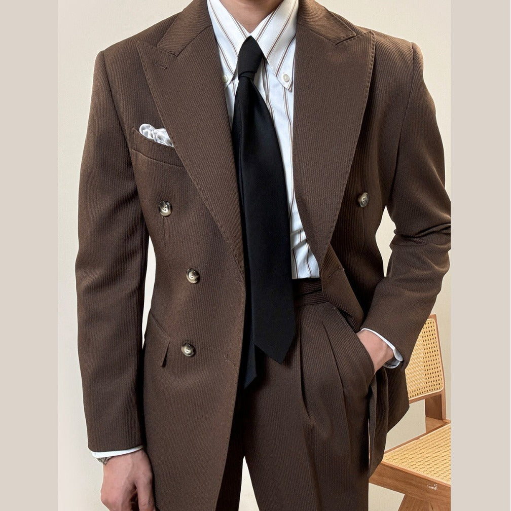 Spring Double Breasted Closure Collar Suit