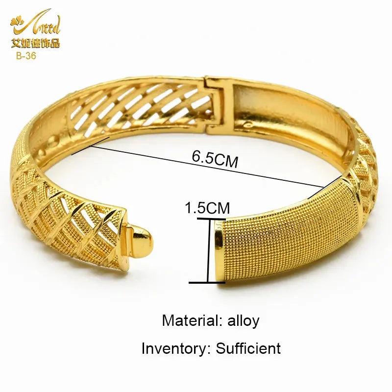 ANIID Dubai Bangles 24K Gold Color African Bracelet For Women Wholesale Designer Alloy Jewellery Wedding Luxury Hawaiian Jewelry Awesome Markeplace