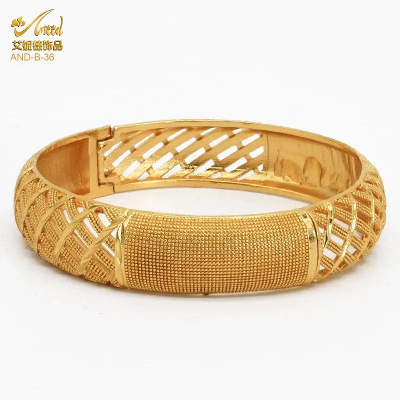 Gold Color Dubai Bangles African Bracelet for Women | Luxury Wedding Jewelry - Awesome Marketplace