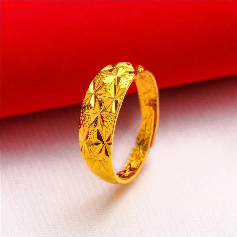 ANIID Ethiopia Dubai Flower Gold Rings Resizable Wedding & Party Jewelry - Awesome Marketplace