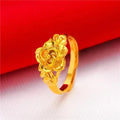 ANIID Ethiopia Dubai Flower Gold Rings Resizable Wedding & Party Jewelry - Awesome Marketplace