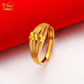 ANIID Ethiopia Dubai Flower Gold Rings Resizable Wedding & Party Jewelry - Awesome Marketplace