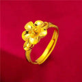 ANIID Ethiopia Dubai Flower Gold Rings Resizable Wedding & Party Jewelry - Awesome Marketplace