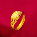 ANIID Ethiopia Dubai Flower Gold Rings Resizable Wedding & Party Jewelry - Awesome Marketplace