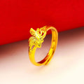 ANIID Ethiopia Dubai Flower Gold Rings Resizable Wedding & Party Jewelry - Awesome Marketplace