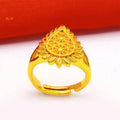 ANIID Ethiopia Dubai Flower Gold Rings Resizable Wedding & Party Jewelry - Awesome Marketplace