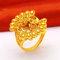 ANIID Ethiopia Dubai Flower Gold Rings Resizable Wedding & Party Jewelry - Awesome Marketplace