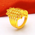 ANIID Ethiopia Dubai Flower Gold Rings Resizable Wedding & Party Jewelry - Awesome Marketplace