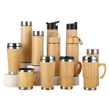 Bamboo Thermal Insulated Water Bottle: Your Eco-Friendly Personalized Travel Companion for Hot & Cold Beverages, Ideal for Office & Travel" Awesome Markeplace