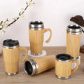 Bamboo Thermal Insulated Water Bottle: Your Eco-Friendly Personalized Travel Companion for Hot & Cold Beverages, Ideal for Office & Travel