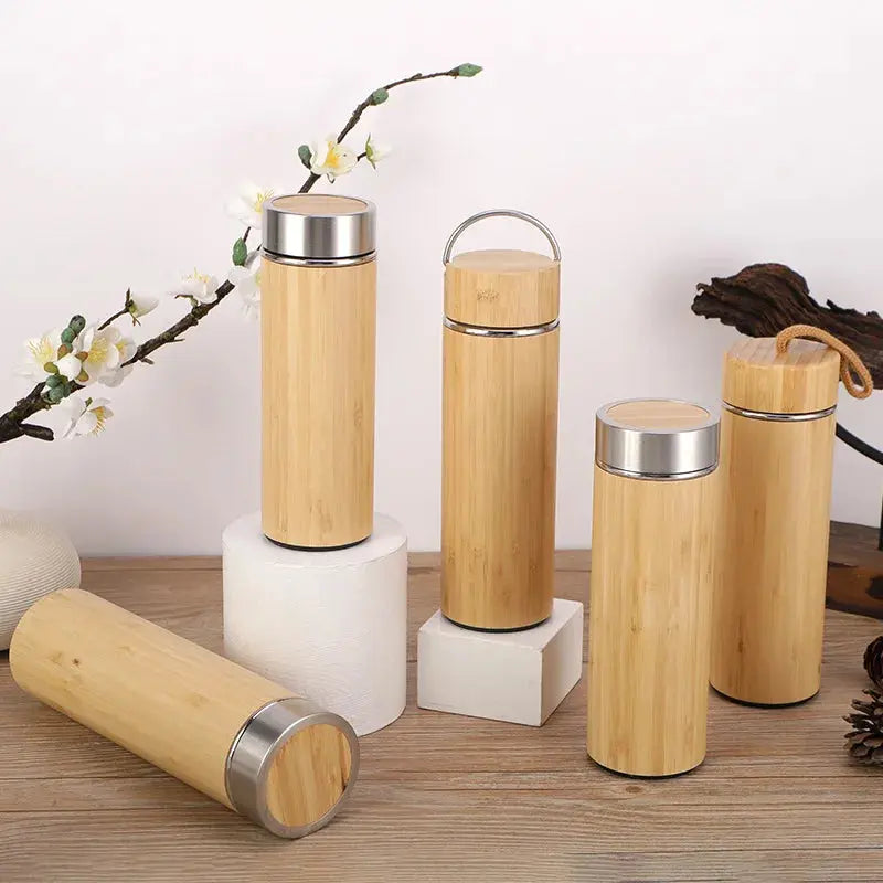 Bamboo Thermal Insulated Water Bottle: Your Eco-Friendly Personalized Travel Companion for Hot & Cold Beverages, Ideal for Office & Travel" Awesome Markeplace