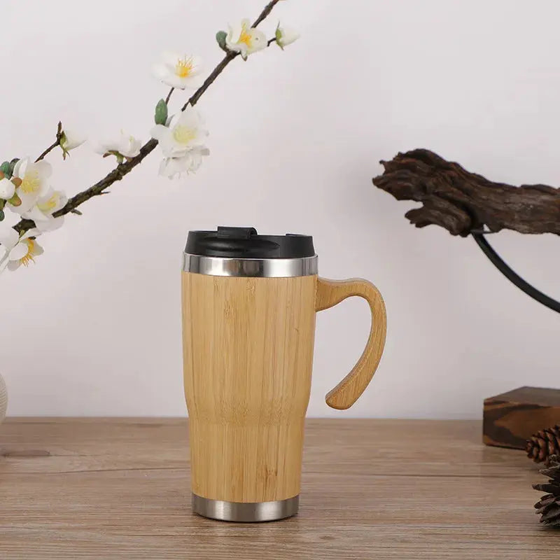 Bamboo Thermal Insulated Water Bottle: Your Eco-Friendly Personalized Travel Companion for Hot & Cold Beverages, Ideal for Office & Travel" - Awesome Markeplace