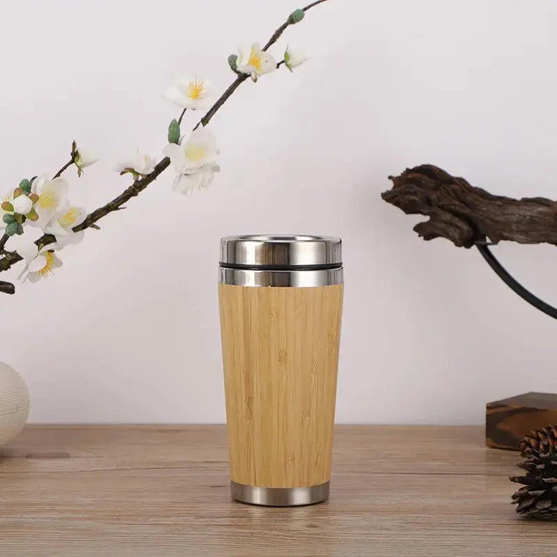 Bamboo Thermal Insulated Water Bottle: Your Eco-Friendly Personalized Travel Companion for Hot & Cold Beverages, Ideal for Office & Travel" - Awesome Markeplace