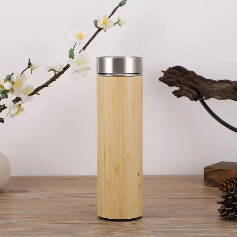 Bamboo Thermal Insulated Water Bottle: Your Eco-Friendly Personalized Travel Companion for Hot & Cold Beverages, Ideal for Office & Travel" - Awesome Markeplace