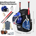 Baseball Equipment Bag Bat Bags Baseball Youth Boys Waterproof Softball Bag Baseball Backpack With Shoe Compartment & Fence Hook Awesome Marketplace