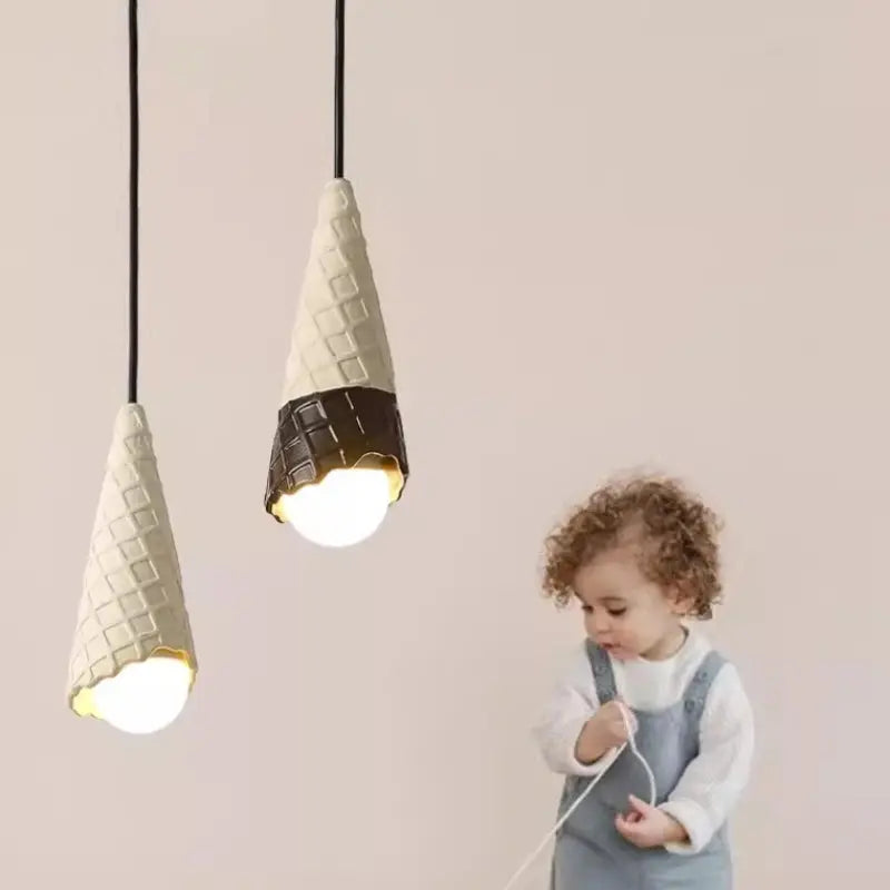 Ceramic Ice Cream Pendant Lamps LED Children's Room Bedside Lamp Creative Ice Cream Shop Boy Girl Room Nursery Suspended Lights Awesome Markeplace