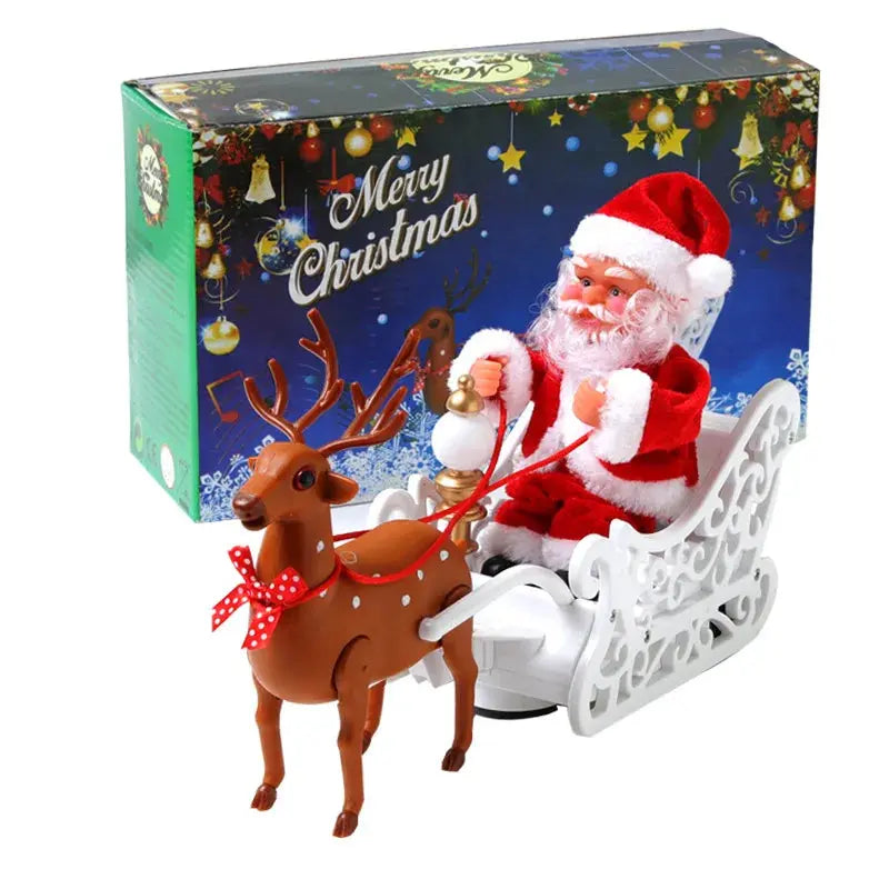 Christmas gifts Gifts for kids Elk sleigh pulling Santa music dancing doll toys - Awesome Marketplace