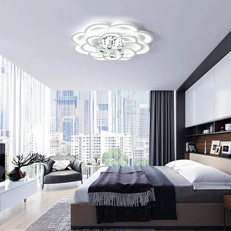 Acrylic Crystal Chandelier - Modern LED Ceiling Light for Living Room Bedroom Study Room - Awesome Marketplace