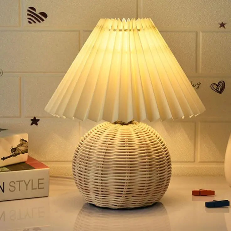 DIY Korean Ceramic Table Lamp - Colored Pleated Design for Home Decor - Awesome Markeplace