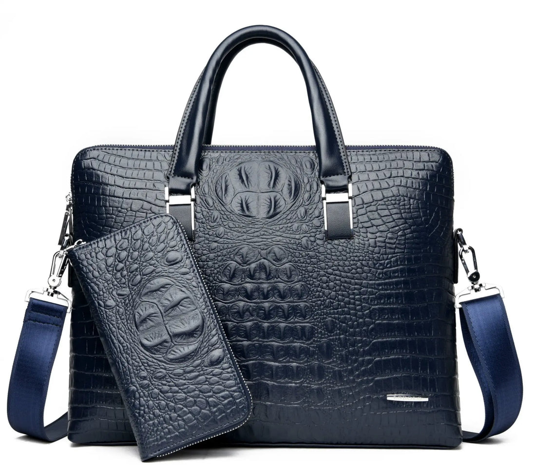 Designer Crocodile Leather Laptop handbag for Men and women - Awesome Marketplace