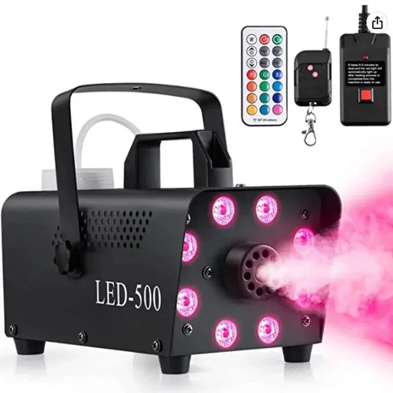 Colorful Smoke Ejector - 500W LED Fog Machine with Remote for DJ Party and Stage Lighting Effects - Awesome Marketplace