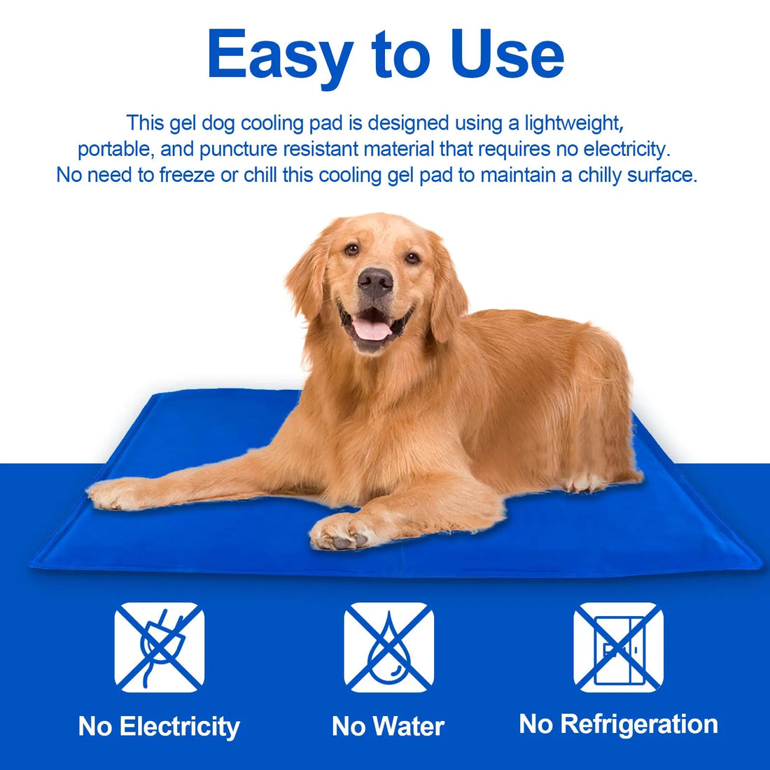 Dog Cooling Mat, Pet Cooling Mat for Dogs and Cats, Pressure Activated Dog Cooling Pad, No Water or Refrigeration Needed, Non-Toxic Gel Doba