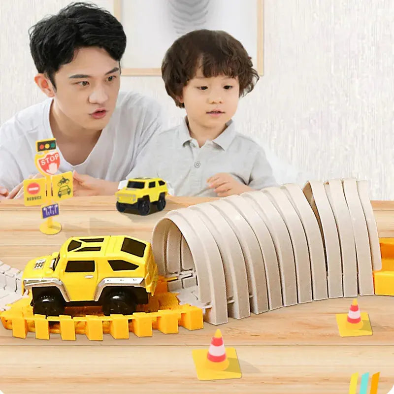 Educational Toys Mini Car and Train Track Sets Children's Railway Hot Racing Vehicle Models Flexible Track Game Brain Awesome Markeplace