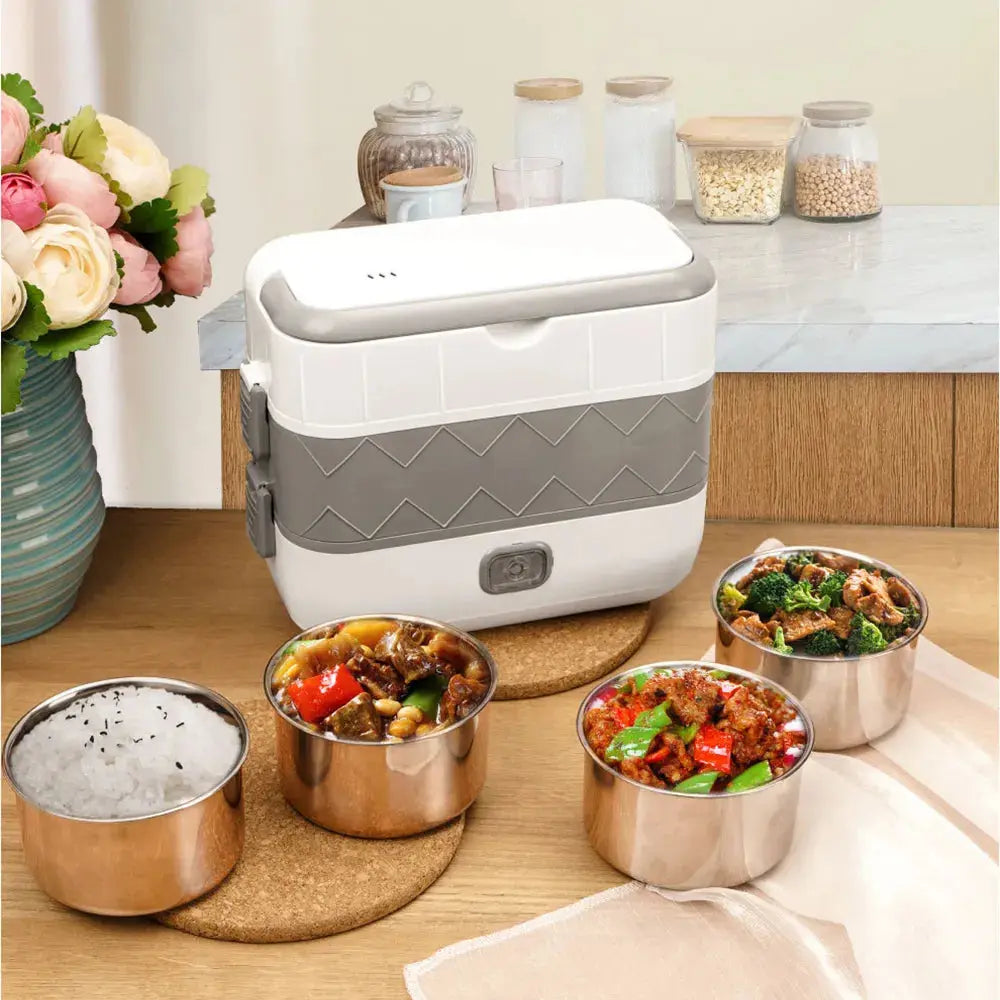 Electric Heated Lunch Box Insulated Lunch Container Set Double Layers Bento Stainless Steel Container Food Insulation Lunch Box Awesome Markeplace