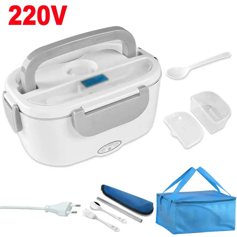 Food Warmer Lunch Box - Electric Stainless Steel, 220V/110V/24V/12V, Car - Awesome Marketplace