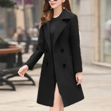 Elegant 4XL Black Wool Coat: Plus Size Luxury Jacket Awesome Markeplace