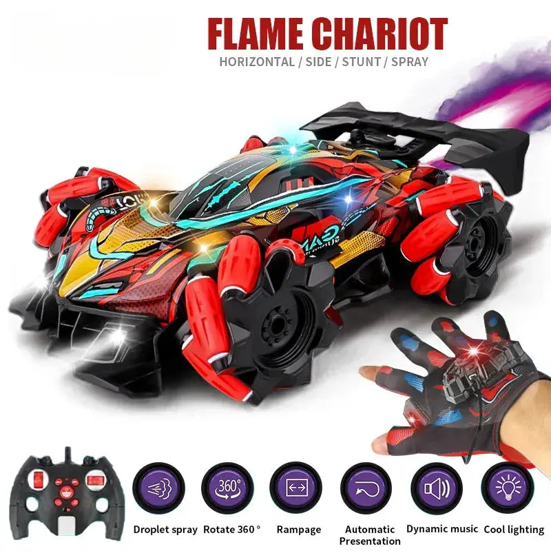 F2 RC Drift Car With Music Led Lights 2.4G Glove Gesture Radio Remote Control Spray Stunt Cars 4WD Electric Children Toys Awesome Markeplace