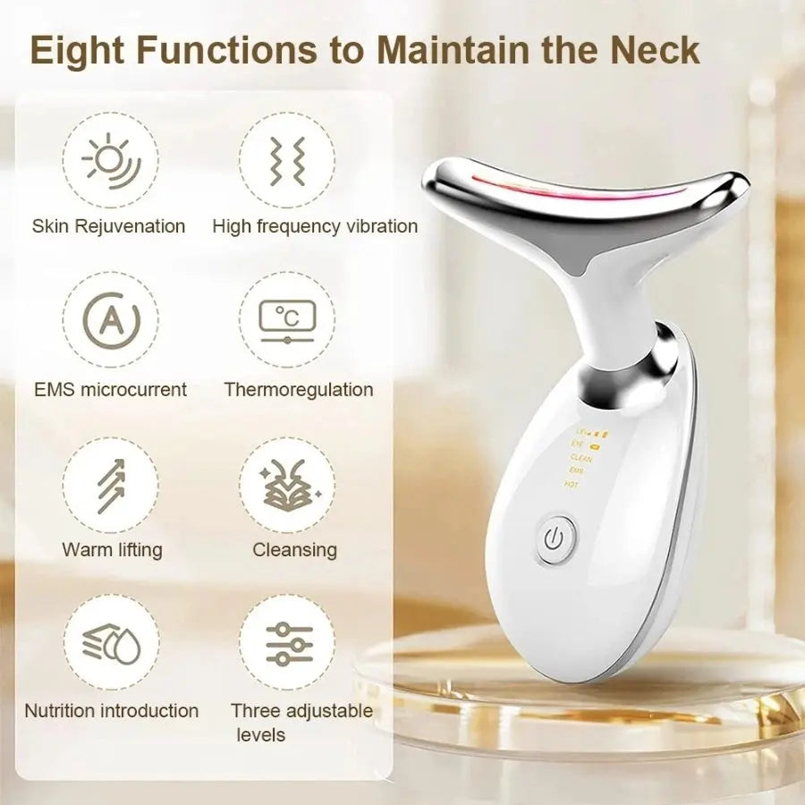 Facial Massager Neck Facial Beauty Device 3 Color EMS Microcurrent Skin Rejuvenation Massagers Lifting Tighten Skin Care Tool Anti Wrinkle Double Chin Remover Doba