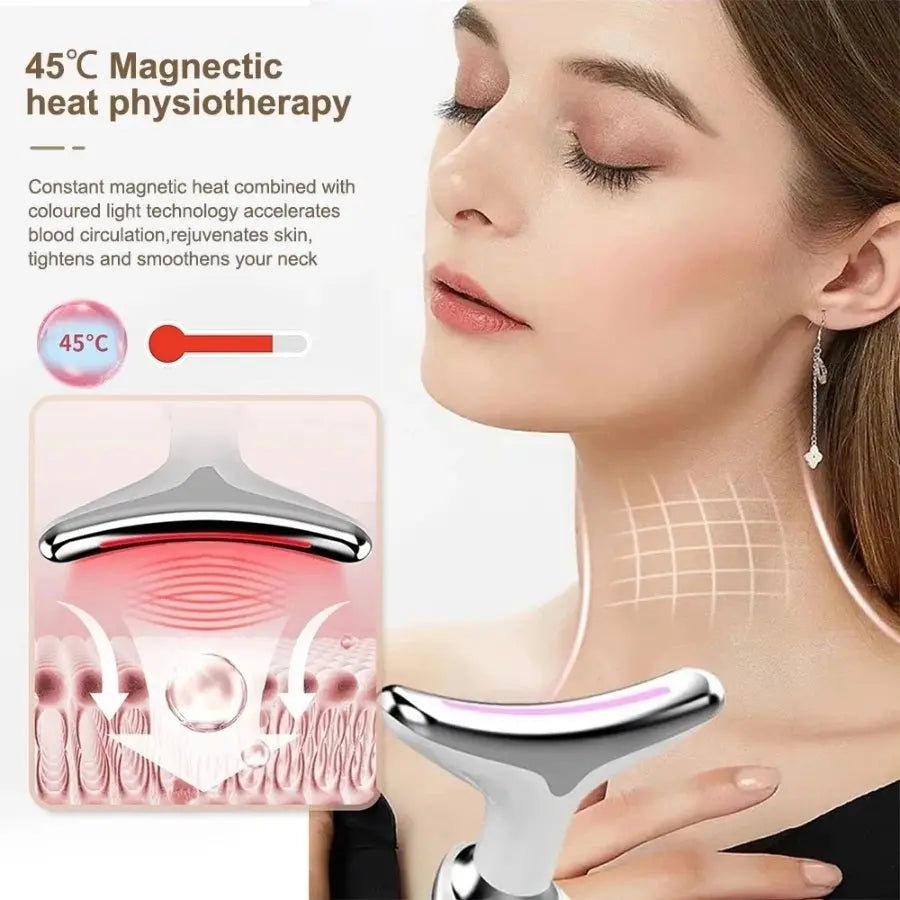 Facial Massager Neck Facial Beauty Device 3 Color EMS Microcurrent Skin Rejuvenation Massagers Lifting Tighten Skin Care Tool Anti Wrinkle Double Chin Remover Doba