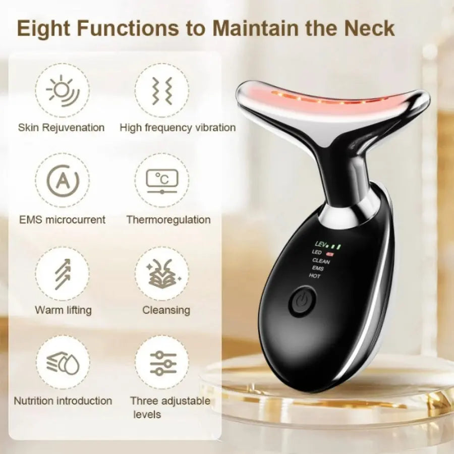 Facial Massager Neck Facial Beauty Device 3 Color EMS Microcurrent Skin Rejuvenation Massagers Lifting Tighten Skin Care Tool Anti Wrinkle Double Chin Remover Doba