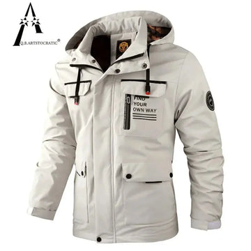 Fashion Men Casual Windbreaker Jacket Hooded Jacket Man Waterproof Outdoor Soft Shell Winter Coat Awesome Markeplace