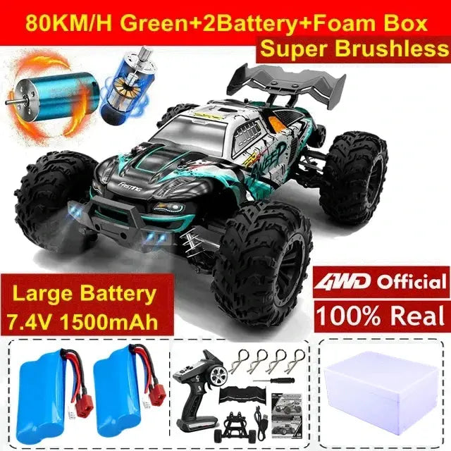 4WD RTR Brushless RC Car - 80KM/H High-Speed Off-Road Truck for Adults & Kids - Awesome Marketplace