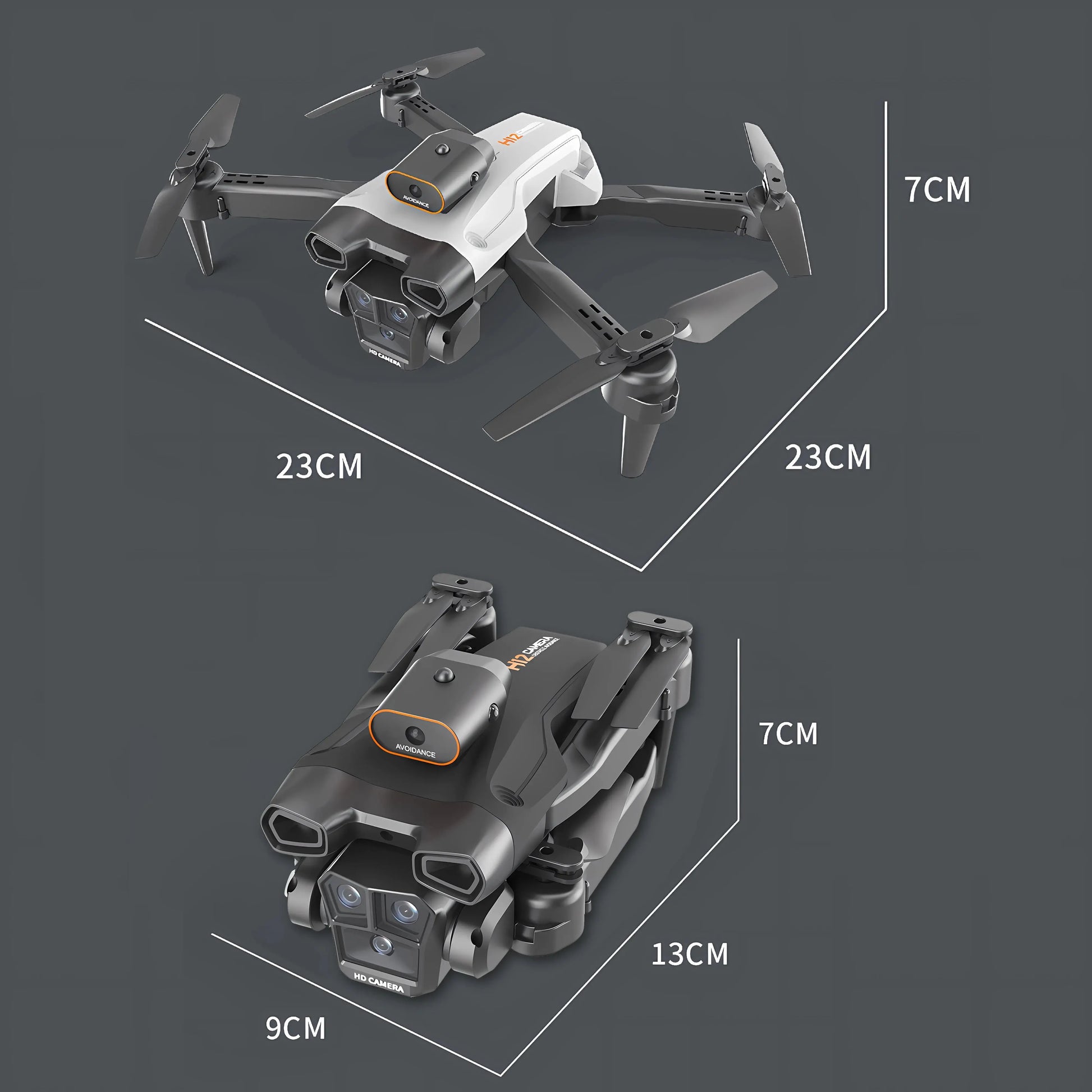 H12 Mini Drone 8K Three-Camera Wide Angle Optical Flow Localization Obstacle Avoidance RC Quadcopter Awesome Markeplace