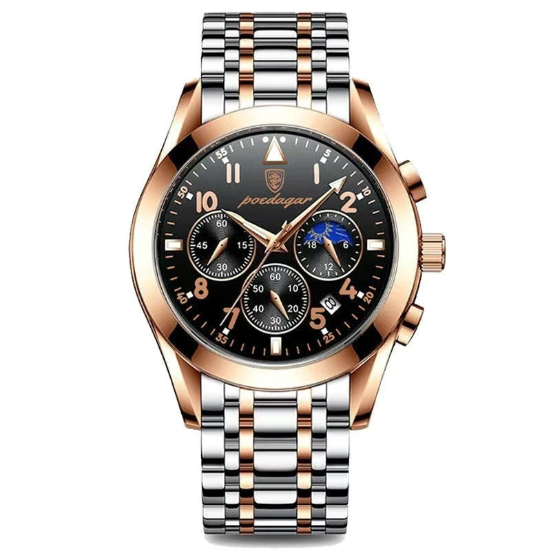 POEDAGAR Luxury Sport Watch for Men  Top Brand, Stainless Steel, Waterproof, and Fashionable Quartz Wristwatch Awesome Markeplace