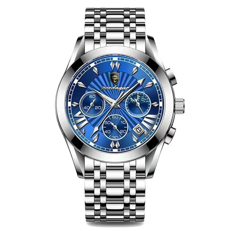 POEDAGAR Luxury Sport Watch for Men  Top Brand, Stainless Steel, Waterproof, and Fashionable Quartz Wristwatch Awesome Markeplace