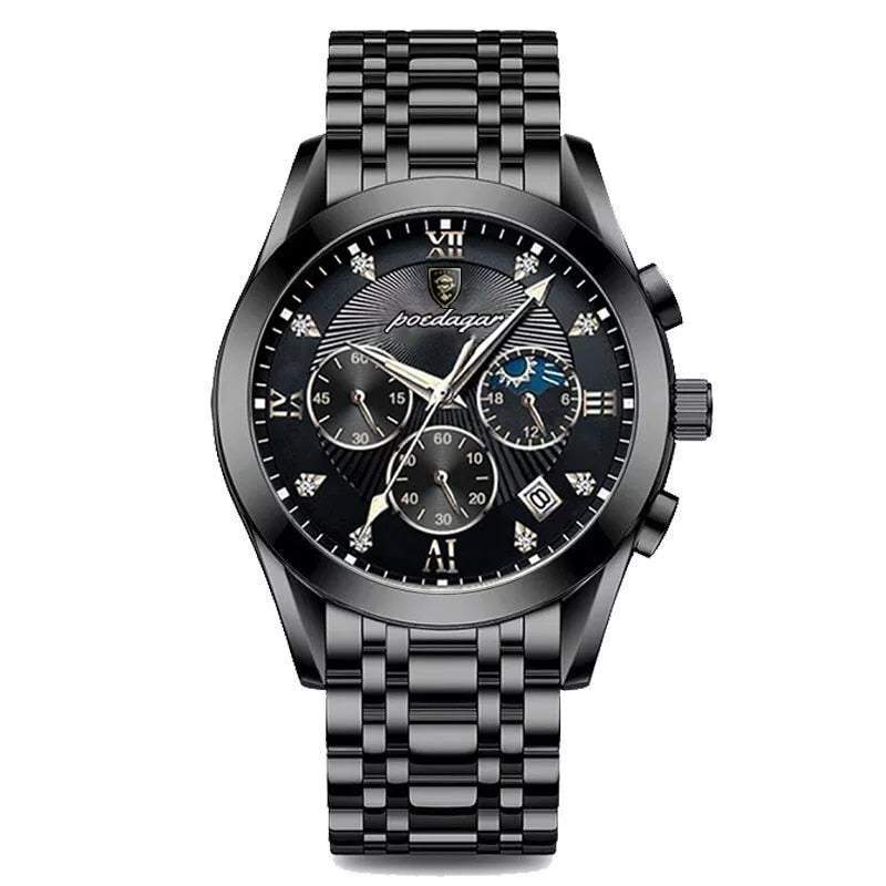 POEDAGAR Luxury Sport Watch for Men  Top Brand, Stainless Steel, Waterproof, and Fashionable Quartz Wristwatch Awesome Markeplace