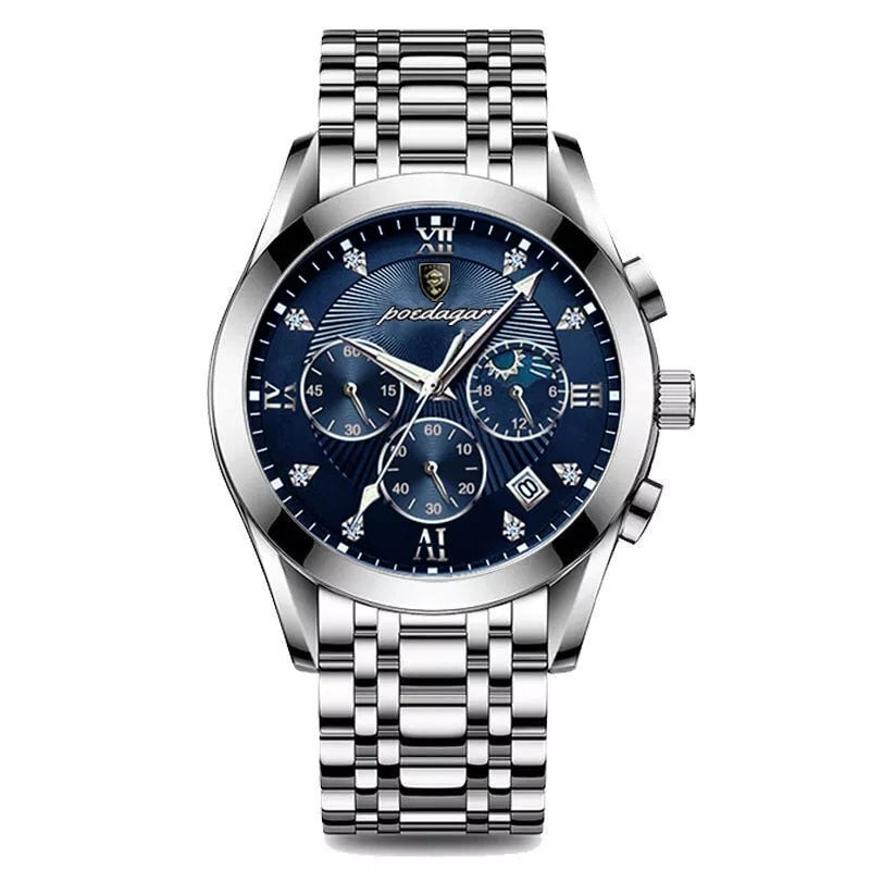 POEDAGAR Luxury Sport Watch for Men  Top Brand, Stainless Steel, Waterproof, and Fashionable Quartz Wristwatch Awesome Markeplace