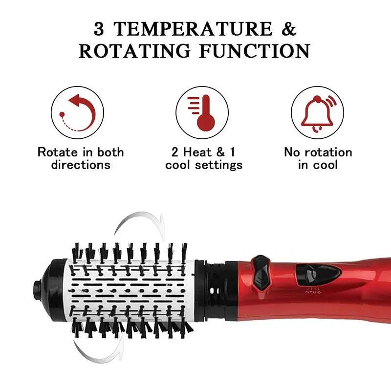 2 in 1 Rotating Hot Air Brush Automatic Hair Dryer Volumizer & Styler - Awesome Marketplace