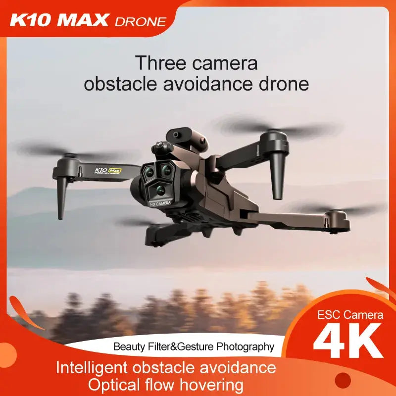 KBDFA K10 Max Drone - 4K, 8K Triple Camera, Wide Angle, Obstacle Avoidance RC Quadcopter" Awesome Markeplace