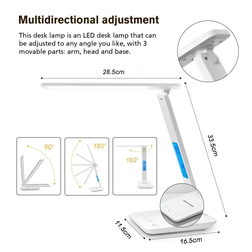 LAOPAO 10W QI Wireless Charging LED Desk Lamp USB Charging Port Sliding Dimmable Auto Timer with Night Light Table Lamp Awesome Markeplace