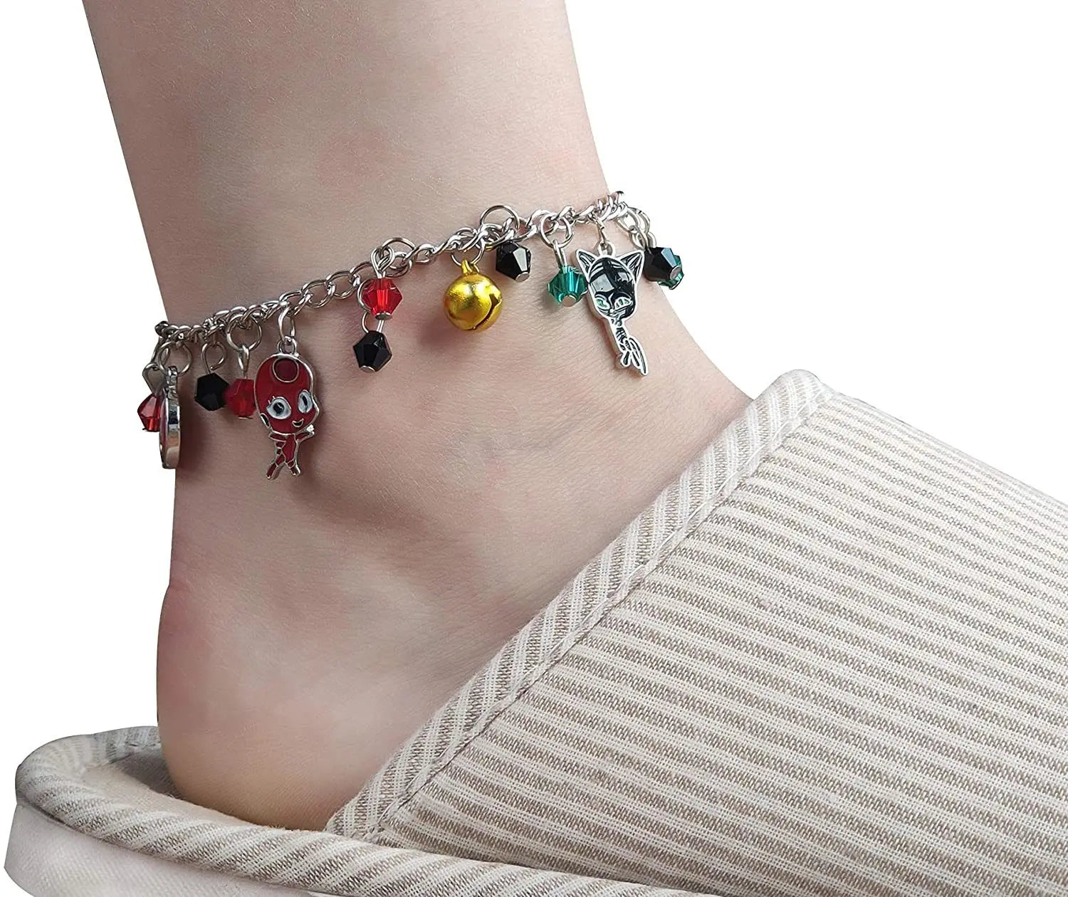 Ladybug Superhero And Cat Bracelet Charm With Crystal Bead Bangle For kids cosplay Adjustable Jewelry Doba