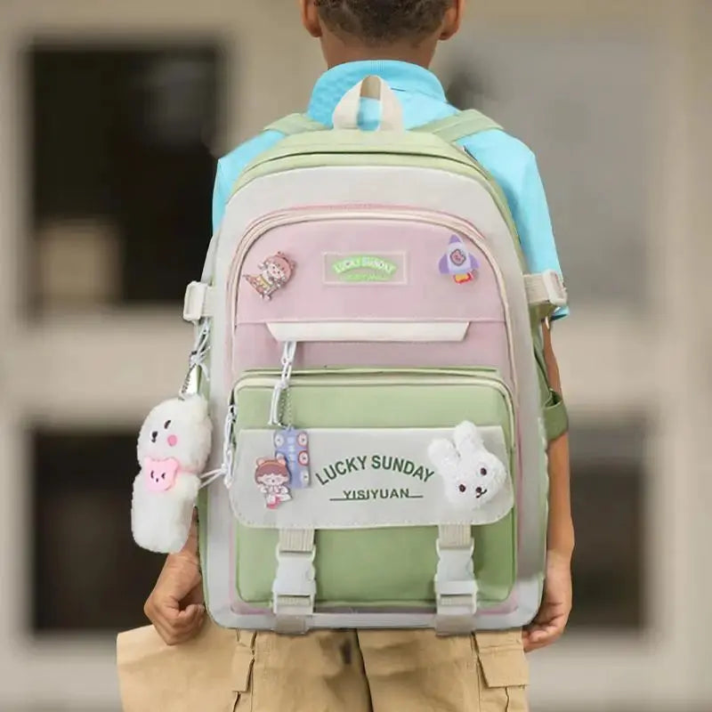 Canvas School Backpack Combo Set - Large Capacity Bag for Boys, Girls, Teenage & Students - Awesome Marketplace