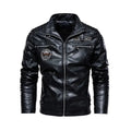 Leather Jacket Men Winter Fleece Motorcycle Faux Leather Jacket Removable Fur Collar Windbreaker Awesome Markeplace