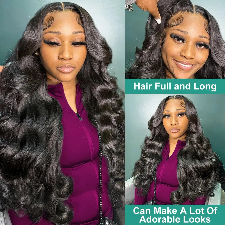 250% HD Lace Frontal Wig - 13x4 Transparent Body Wave Human Hair Wig with 5x5 Closure - Awesome Marketplace